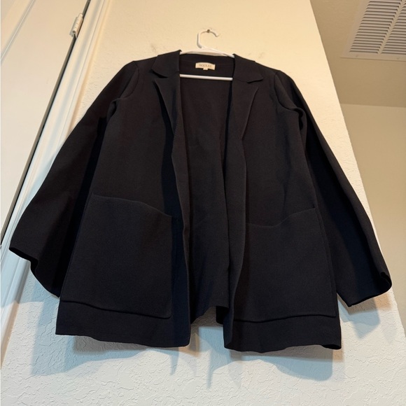 Roolee Black Open Front Long Blazer Cardigan Black Womens Size Small - Picture 5 of 9